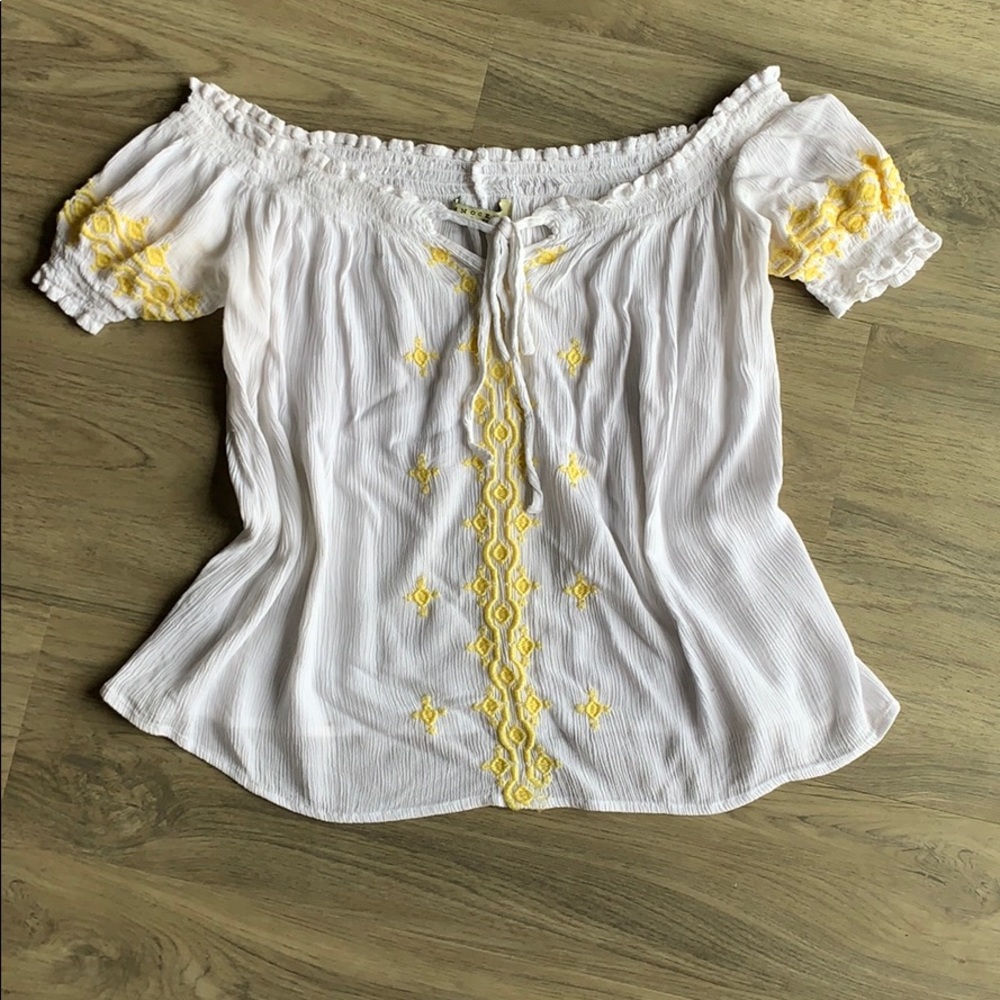 Innocence Off the Shoulder Embroidered Blouse